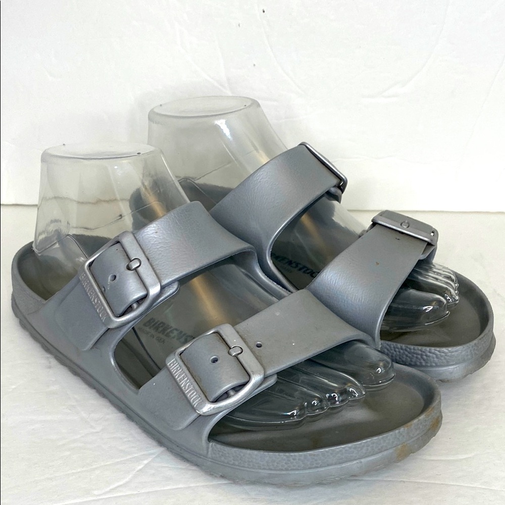 Birkenstock Light Weight Gray Slip On Sandals Size 38
